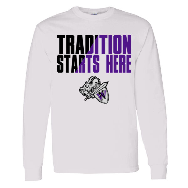 Tradition Starts Here - Heavy Cotton™ Long Sleeve T-Shirt Thumbnail