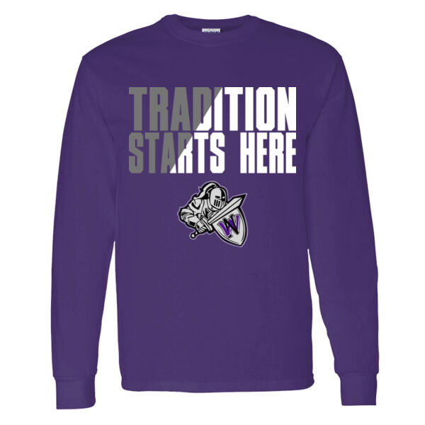 Tradition Starts Here - Heavy Cotton™ Long Sleeve T-Shirt Thumbnail