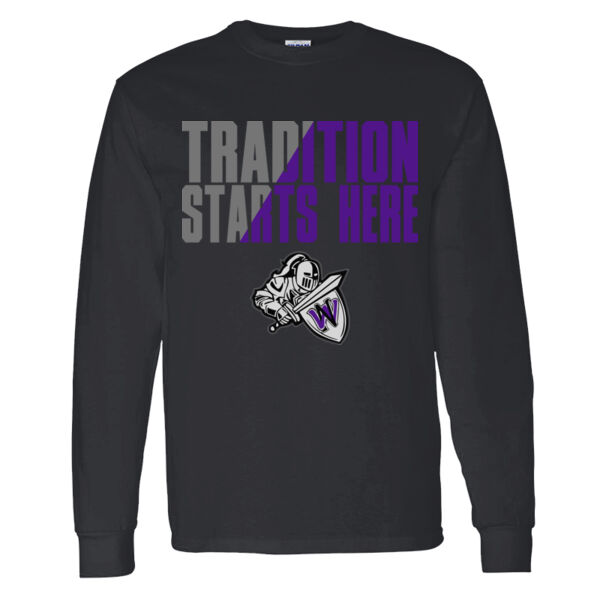 Tradition Starts Here - Heavy Cotton™ Long Sleeve T-Shirt Thumbnail