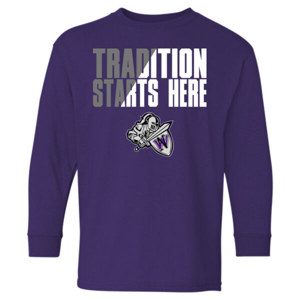 Tradition Starts Here - Heavy Cotton™ Youth Long Sleeve T-Shirt Thumbnail