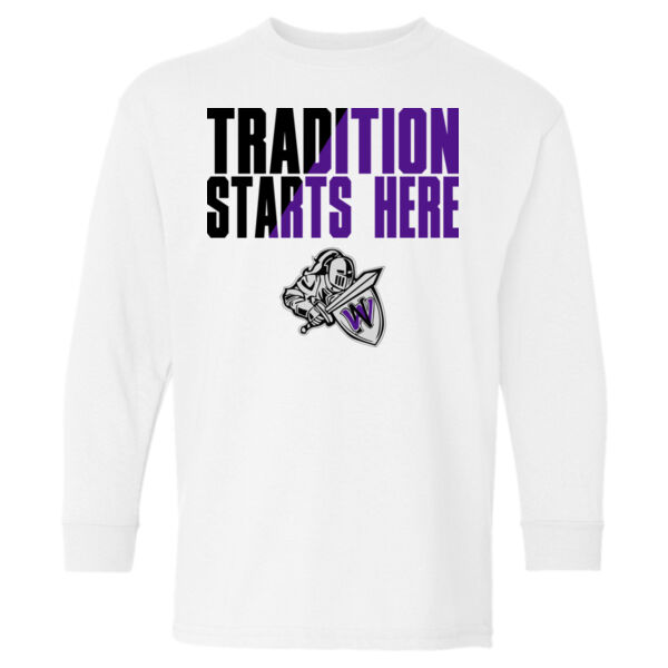 Tradition Starts Here - Heavy Cotton™ Youth Long Sleeve T-Shirt Thumbnail